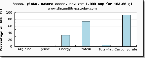 arginine and nutritional content in pinto beans
